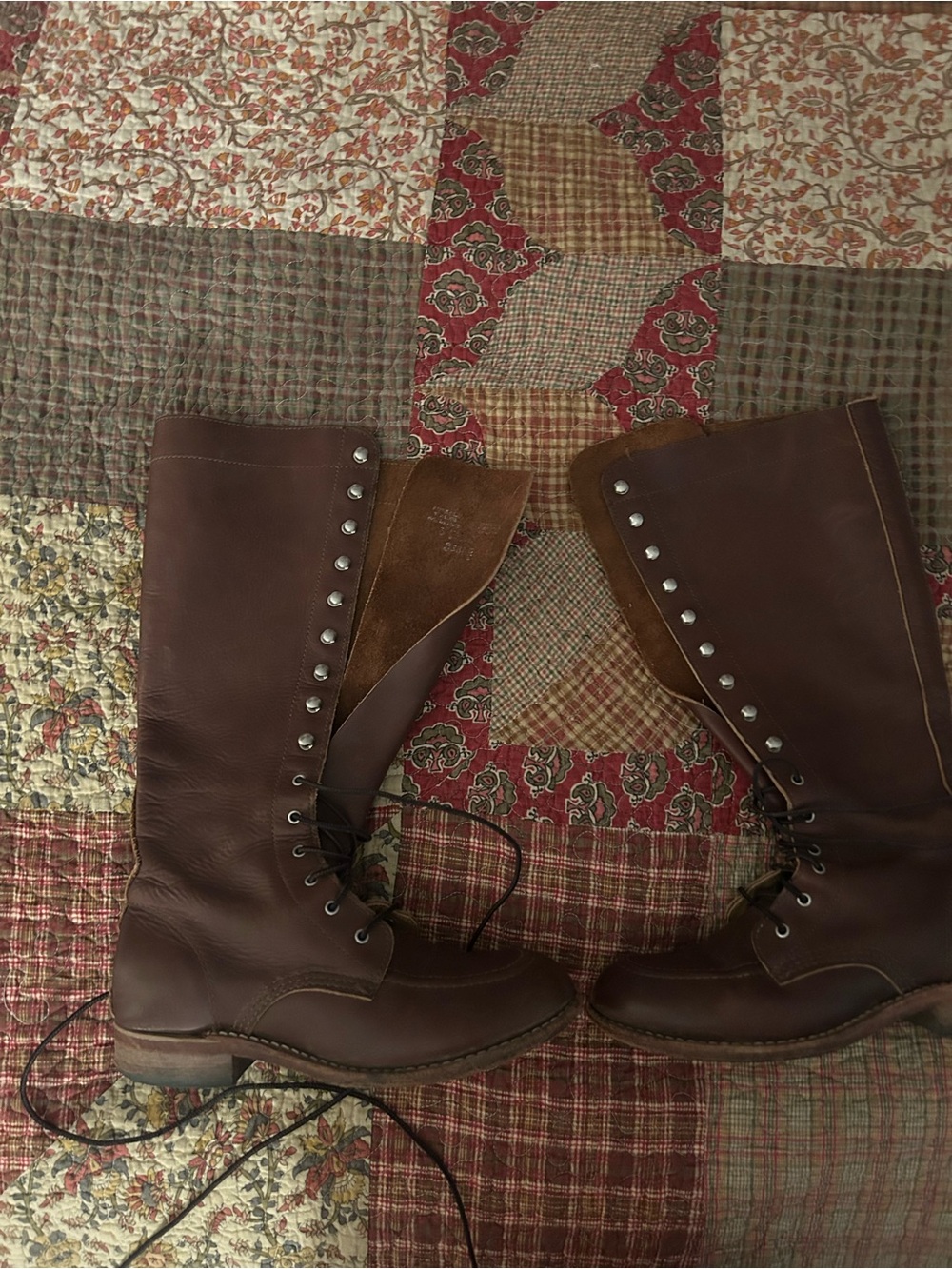 Women’s Brown Leather Lace-Up Combat Boots